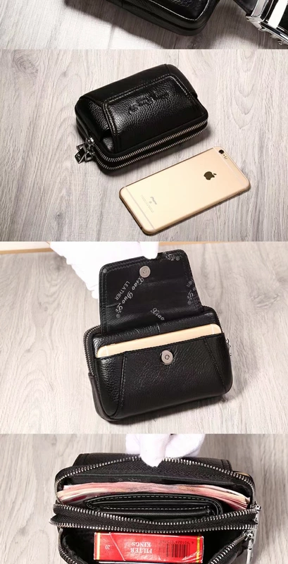 Đeo thắt lưng da nam túi đựng điện thoại di động 4,7-5,5-6 inch Bao da Apple mini Baotou phiên bản Hàn Quốc - Túi điện thoại