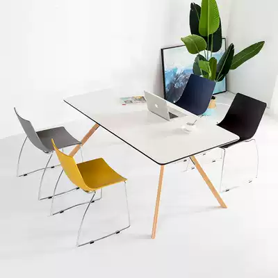 Matt life Nordic chair modern simple personality home wrought iron bow conference chair backrest office computer chair