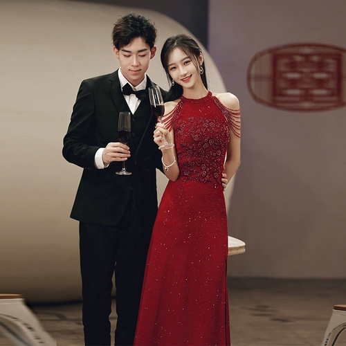 Бордовое цветное элитное вечернее платье, юбка, коллекция 2022