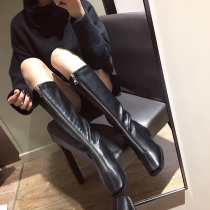 Front zipper high boots female rough heel autumn and winter no knee boots small man Knight Martin boots 2021 New