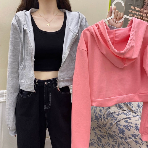 Tide, короткая осенняя толстовка с капюшоном, тонкая куртка, 2020, оверсайз, в корейском стиле