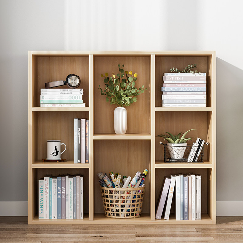 Simple modern bookshelf floating window bedroom small shelf simple student living room combination table floor bookcase
