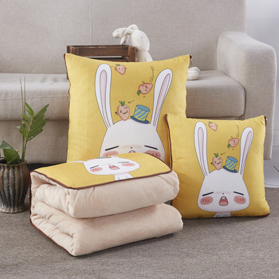 Car hugging blanket Quilt Car Quilt with Dual-use Cartoon Cute Back Cushion Pillow Home Folding Air Conditioning Blanket Universal