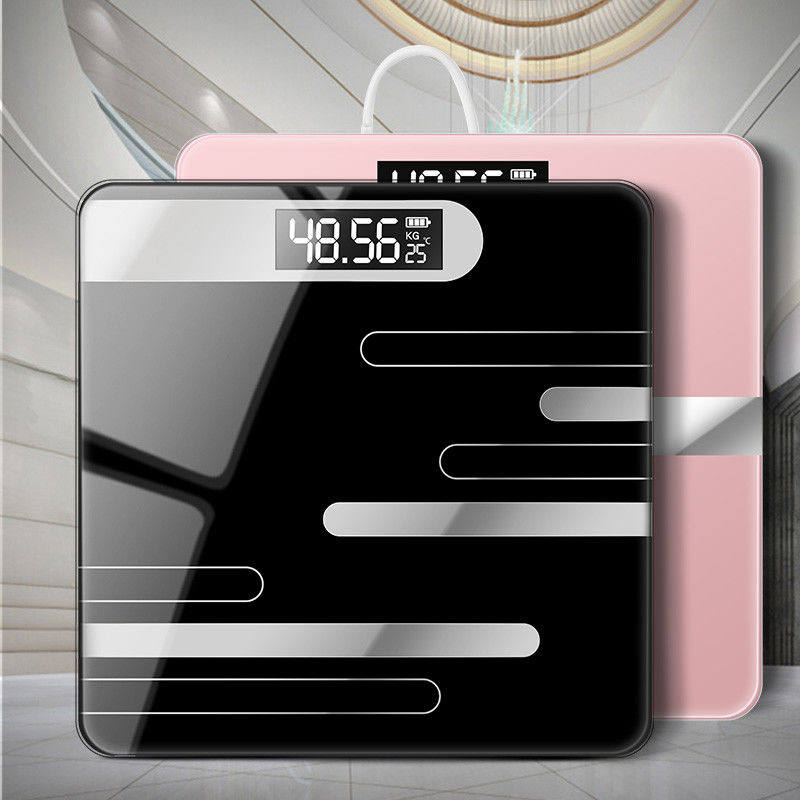 Digital Glass LCD Electronic Weight Scale USB Charging