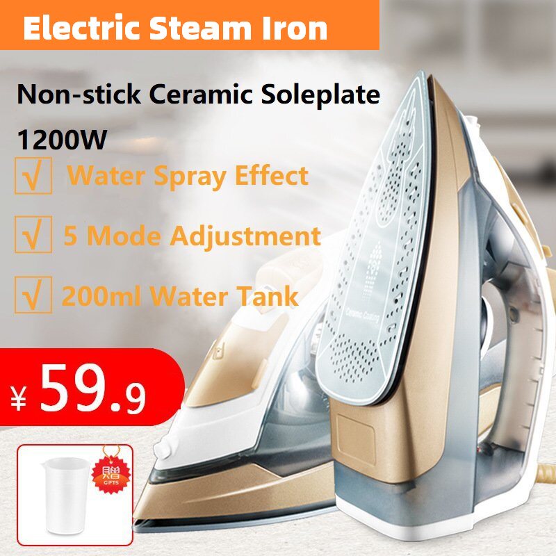 Electric Iron Steam Ceramic Soleplate Clothes Steamer