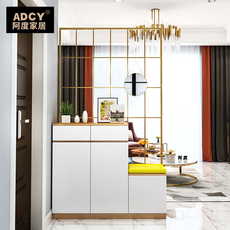 Entry porch cabinet shoe cabinet integrated light luxury shoe cabinet partition home modern door porch cabinet entry door screen cabinet