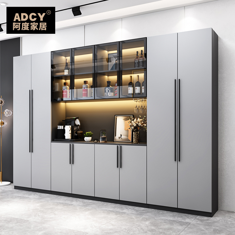 Modern wine cabinet against the wall dining cabinet light luxury style glass cabinet home custom dining room cabinet large wine cabinet storage cabinet