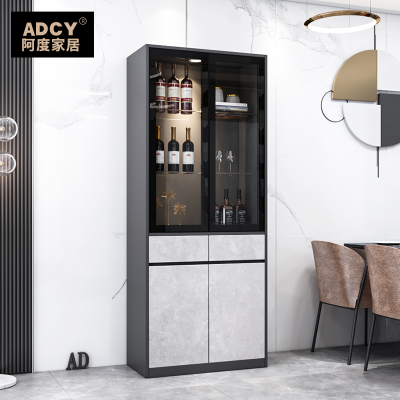 Wine cabinet against the wall living room light luxury dining cabinet all-in-one floor-to-ceiling glass wine cabinet modern minimalist Italian wall display cabinet
