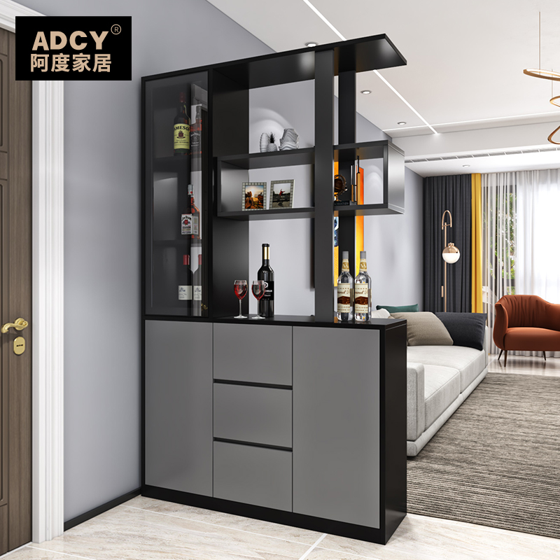 Entrance wine cabinet partition cabinet living room simple and modern double-sided entry porch cabinet shoe cabinet integrated against the wall screen cabinet