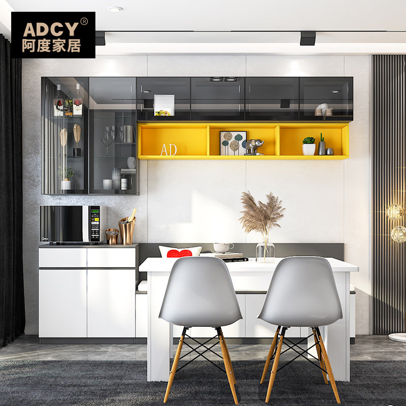 Card seat wine cabinet dining cabinet modern minimalist dining room cabinet dining table integrated combination against the wall home storage light luxury style