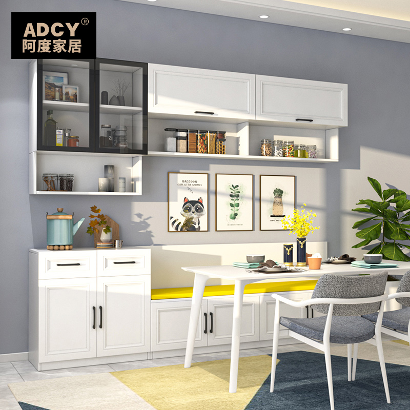 Modern minimalist card seat dining cabinet combination Nordic cabinet home wine cabinet against the wall floor living room light luxury display cabinet