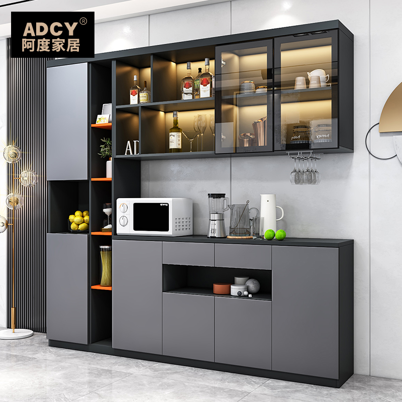 Wine cabinet modern minimal dining side cabinet in one wall light luxury custom living room high-end wine cabinet glass door locker