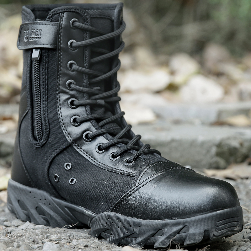 Summer zipped combat boots male high-tube army shoes shoes super light shock absorption special soldiers tactical boots breathable