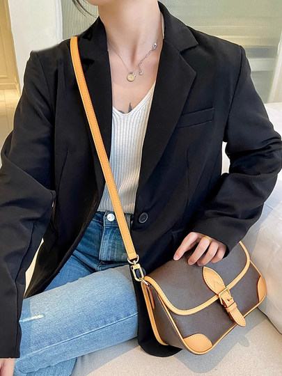 Accesorios para bolso con correa para el hombro Jingqian LV, bolso tipo cubo baguette speedy25 modificado, se puede usar en diagonal a través de la correa del bolso de cuero curtido vegetal