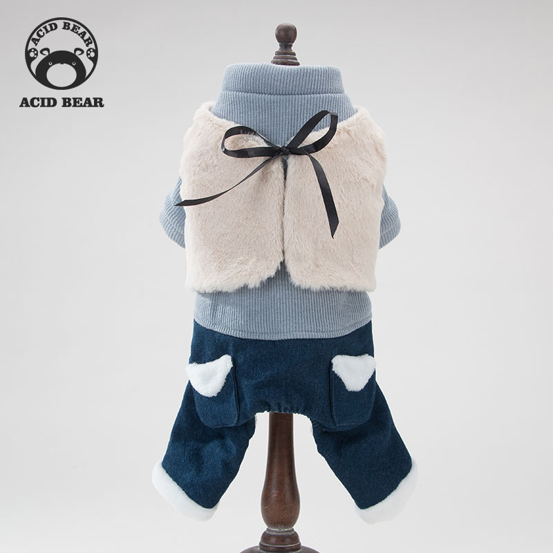 Net red leather grass Puppy clothes Cat Teddy Four Feet more than Kumamomey Koki Fou Pet Cat Cat Spring Autumn Thin-Taobao