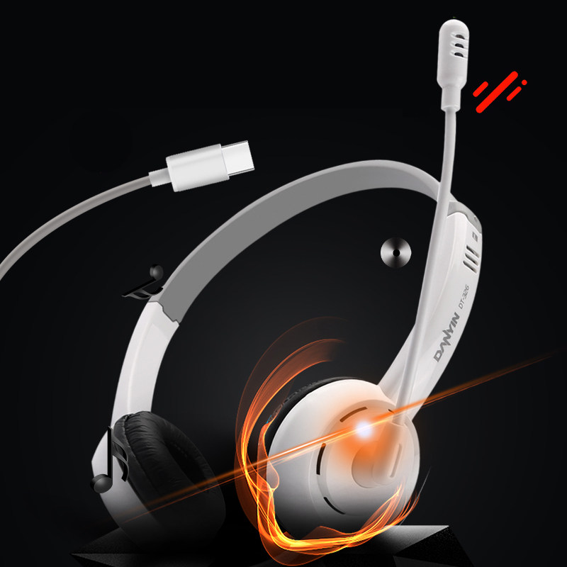 danyin electronic audio DT326 headset head-mounted tablet type-c connector wired online class with microphone