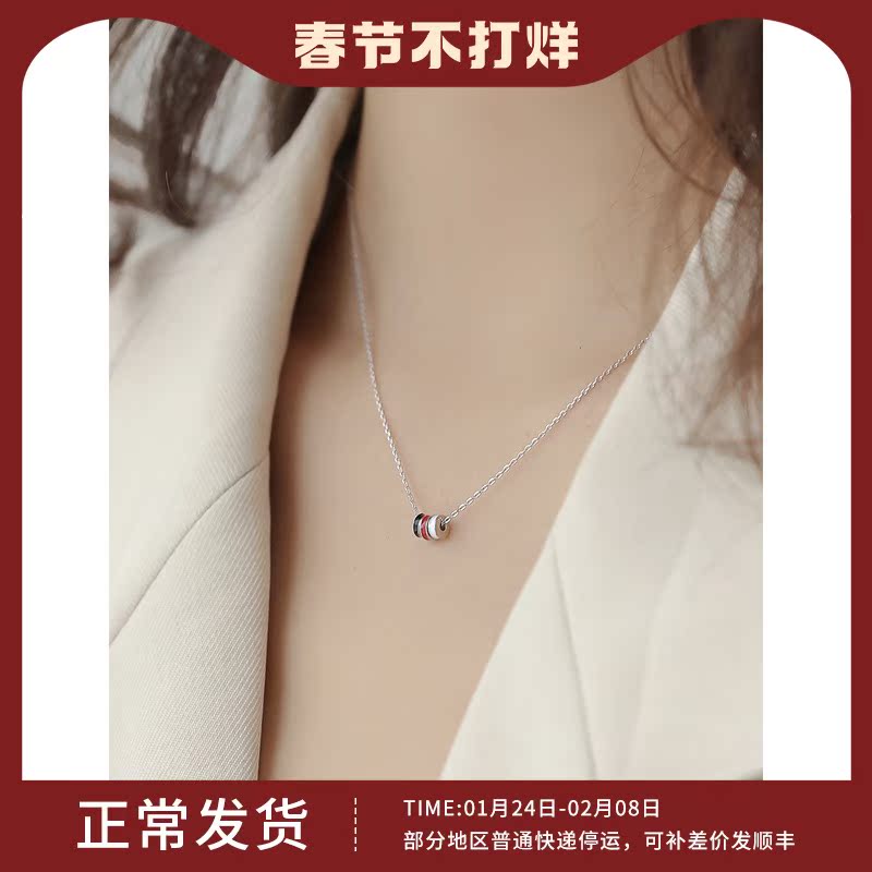 Xiaozhong design 925 sterling silver necklace female tide net red clavicle chain ins cold wind neck refined small waist pendant simple