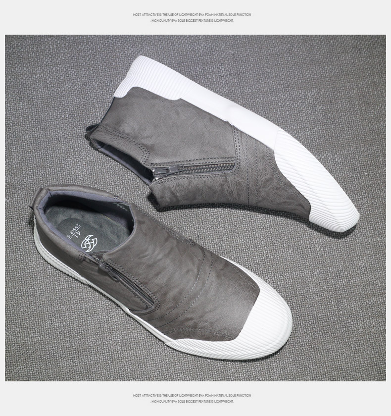 Giày cotton mùa đông 2018 mới cộng với giày nhung ấm cao Giày da Gaobang Giày nam giày nam giản dị đôi giày cotton giày cao cổ đen