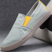 Mens shoes summer breathable thin cloth shoes men old Beijing leisure 2021 New one pedal lazy driving trendy shoes