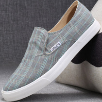 Old Beijing cloth shoes mens casual mens shoes summer breathable one pedal lazy people driving shoes board shoes boys canvas shoes