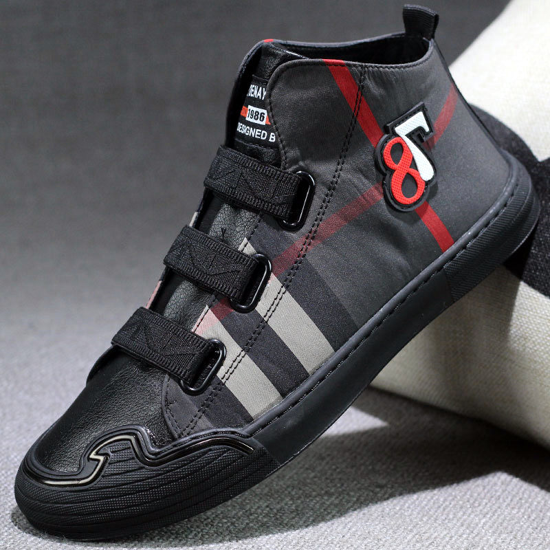 Men's high-top tide brand shoes men's shoes autumn 2022 new canvas casual shoes plus velvet warm winter cotton shoes