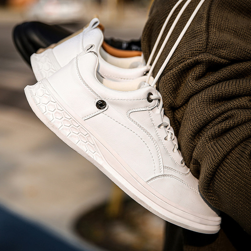 Men's shoes 2021 spring new all-match shoes men's trendy shoes Korean casual leather shoes men's sports trend small white shoes