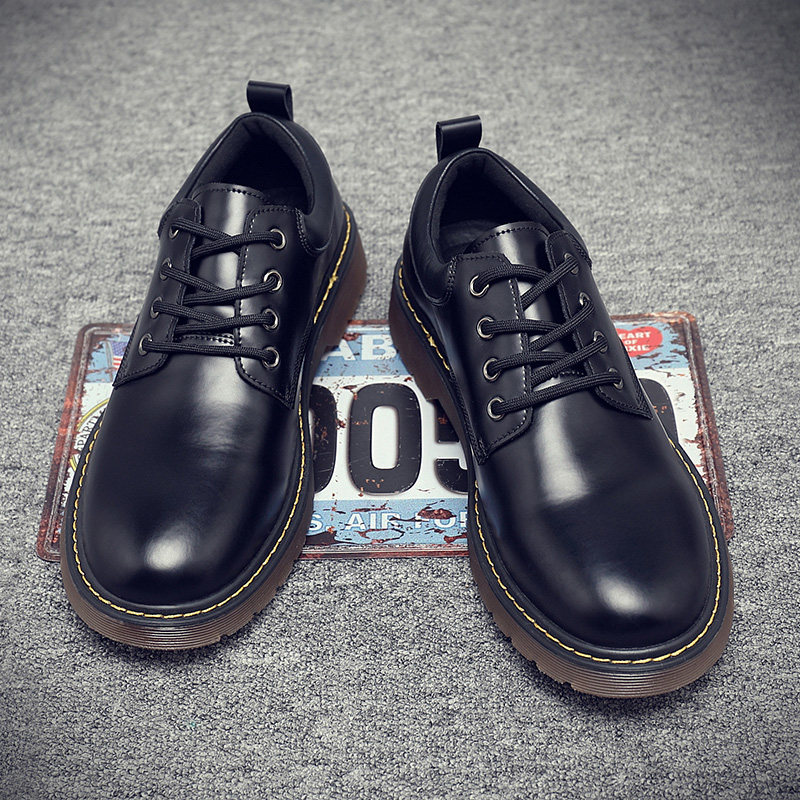 Men's shoes spring 2021 new British style all-match casual leather shoes men's autumn Korean version trend big head overalls shoes men