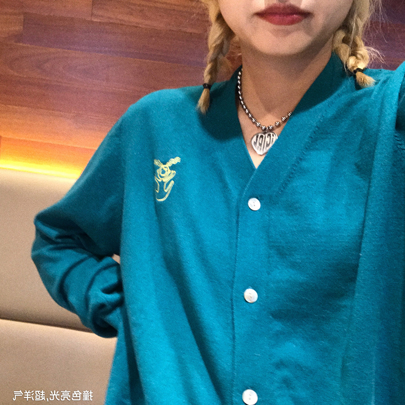 Sweater women's spring and autumn 2021 new loose outerwear all-match lazy wind long-sleeved knitted top cardigan jacket