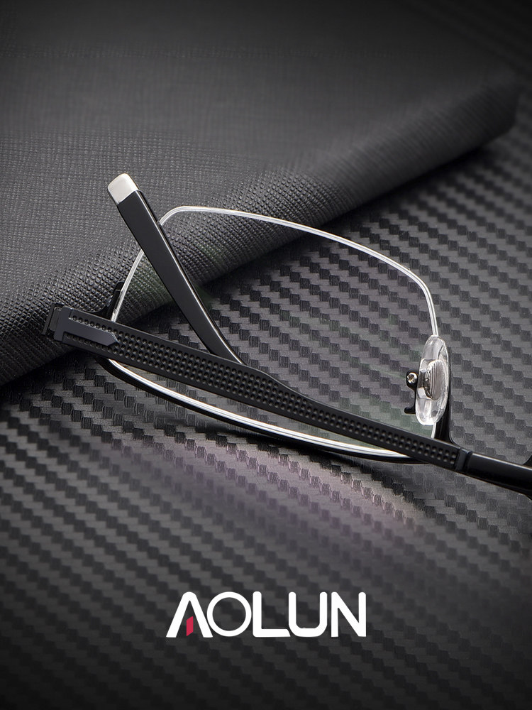 Men's Prescription Glasses with Ultra-Light Half-Frame Design, Available with Prescription Lenses in 100, 150, 200, and 300 Degrees