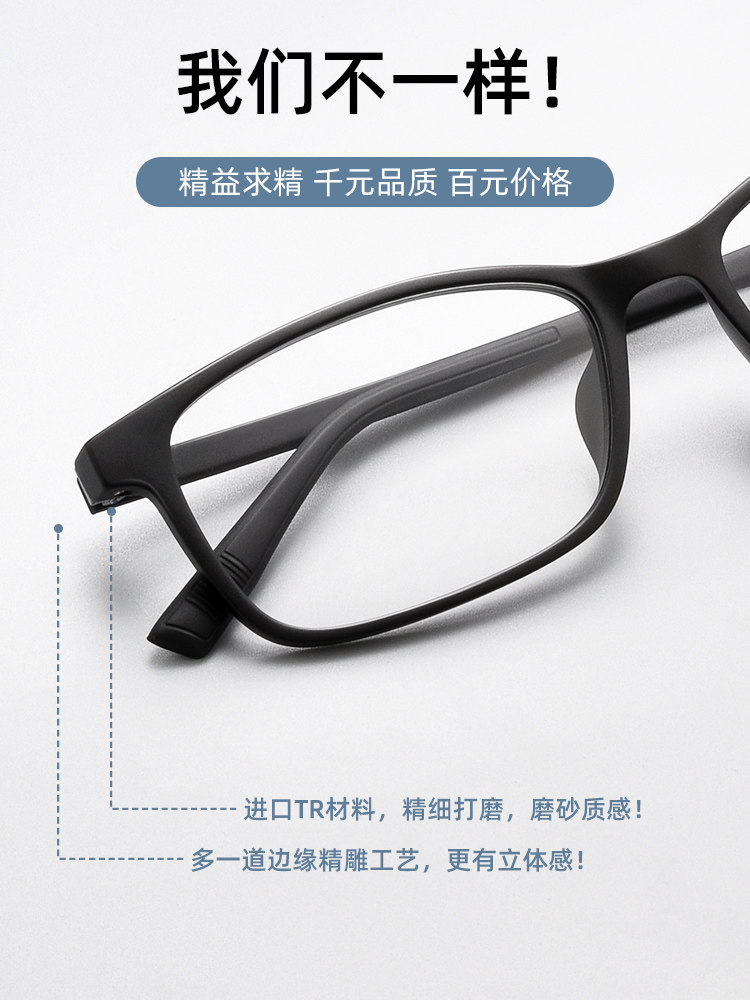 Ultra-Light Tr Myopia Glasses Can Be Customized with Prescription, Full-Frame Astigmatism, Photochromic Lenses for Men, Professional Online Prescription Glasses for Women
