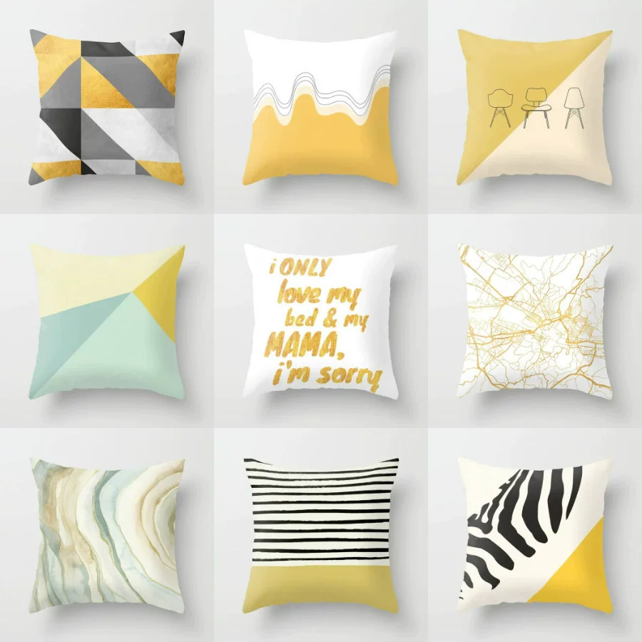 Fresh pillow, pillowcase, square sofa, Nordic style