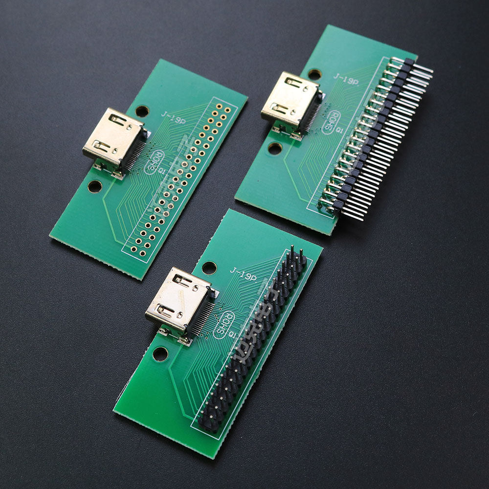 HDMI19PIN 测试板四线制A型母座转2.54沉金工艺PCB板 转接板