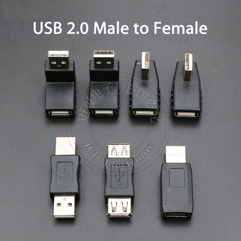 USB2.0公转USB2.0母弯头转接头 USB2.0转换头公母转接头