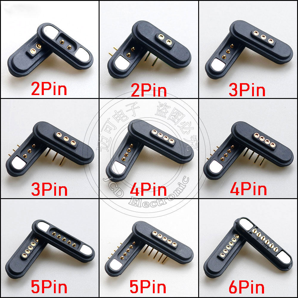 2.2mm 间距 POGO PIN连接器弹簧顶针大电流磁吸连接器 2-7P公母座