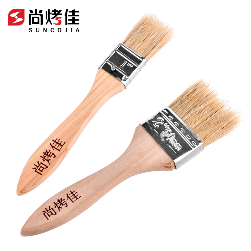 Champs Grilled Barbecue Oil Brushed High Temperature Seasoned Brushed Grill Tool Wood Handle Brush Soft Hair Oil Brush 2 Only Fit