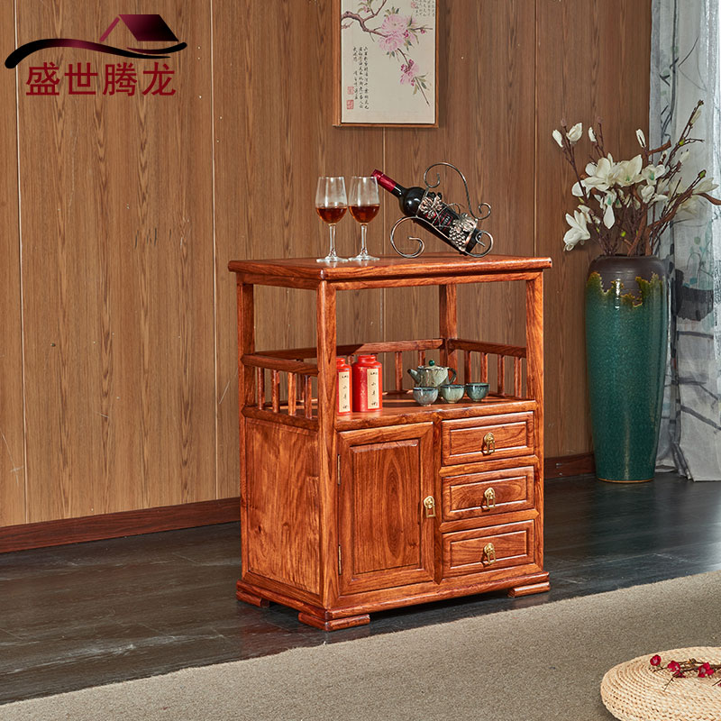 New red wood dining cabinet Hedgehog Purple Sandalwood Multifunctional Containing Cabinet Flowers Pear Wood Small Wine Cabinet Solid Wood Chinese Tea Water Cabinet