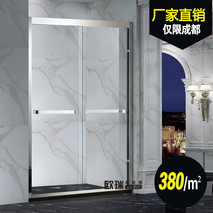 Custom shower room bathroom partition stainless steel tempered glass sliding door simple shower room toilet shower door