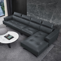 Real leather sofas modern minimalist living-room headroom Bull Leather Sofas SOFT AND LUXURIOUS COMBINED NORDIC MINIMALIST LEATHER ART SOFA