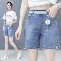 Thin Jeans Shorts Female Hot Girl Summer 2022 Straight Drum 50% Mid Pants High Waist Loose 100 Hitch Wide Leg Hot Pants