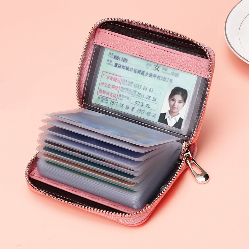 Genuine leather texture Large capacity Carpack Multi-functional driver's license sleeve Card multi-clamping Anti-theft brush Women's style wallet cutting sleeve-Taobao