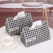 Nordic houndstooth tissue box living room and restaurant tissue storage creative paper box car home general paper box