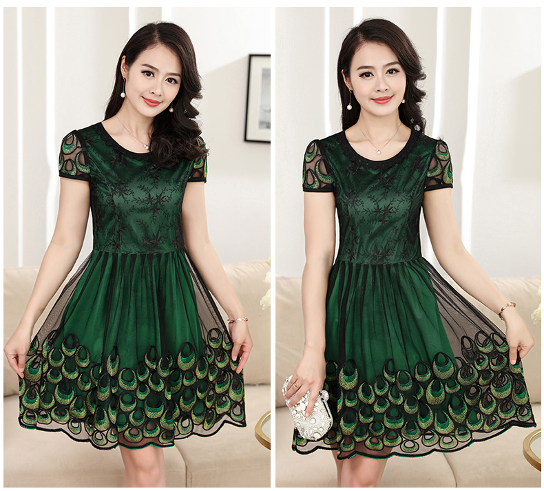 Váy hè cho mẹ 40-50 tuổi trung niên tay ngắn 2019 Váy hè nữ trung niên mới - Quần áo của mẹ áo sơ mi trung niên