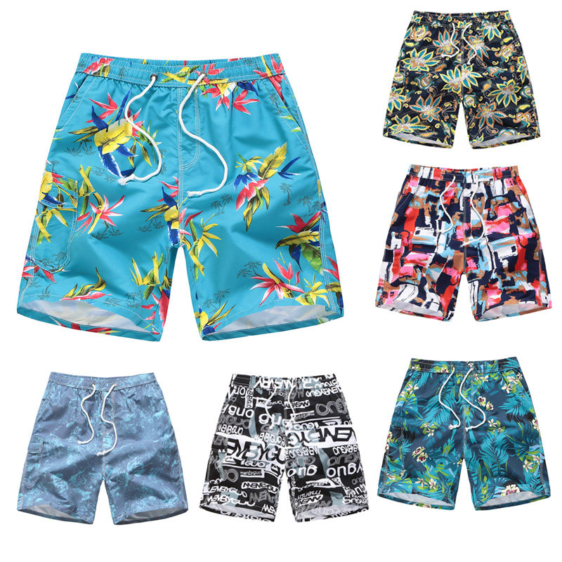 Summer Seaside Holiday Beach Pants Men's Speed Dry Loose Large Size 50% Pants Casual Sports Shorts Male Casual Shorts Tide