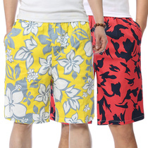 Beach pants mens cotton loose large size couple casual cotton shorts Summer fat pants mens five-point pants