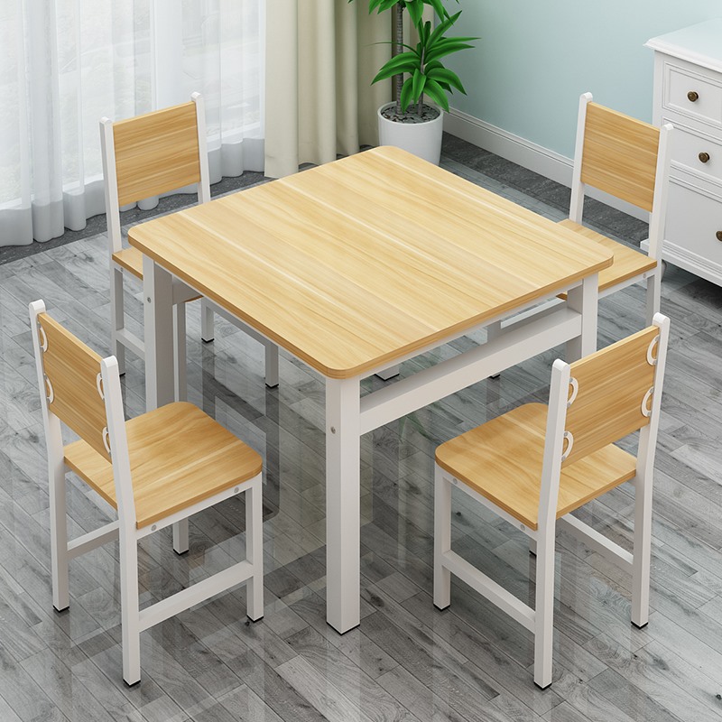 Minima square dining table and chairs Home Small family Dining Table Small Eating Shop Quadrilateral Table Cafeteria Fast Eerist 123