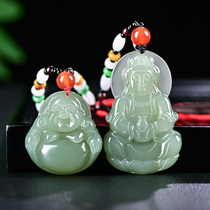 Hetian Jade Guanyin pendant mens and womens Jade Buddha pendant Maitreya couple pair pair Jade pendant pendant