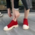 Giày cao cổ nữ bình thường 2018 mùa thu mới phiên bản Hàn Quốc của giày nữ hip-hop hoang dã với giày đế dày giày thể thao nữ cổ cao đế độn Giày cao gót