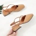 Giày bà ngoại mới hè 2018 với giày cao cổ vuông vắt chéo Giày nữ Baotou sandal nữ mùa hè dày với giày cao gót dép quai hậu nữ đế cao Sandal