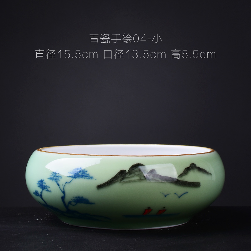 Celadon hand - made refers to flower pot ceramic household without extra large hole copper bowl lotus basin water lily grass hydroponic container