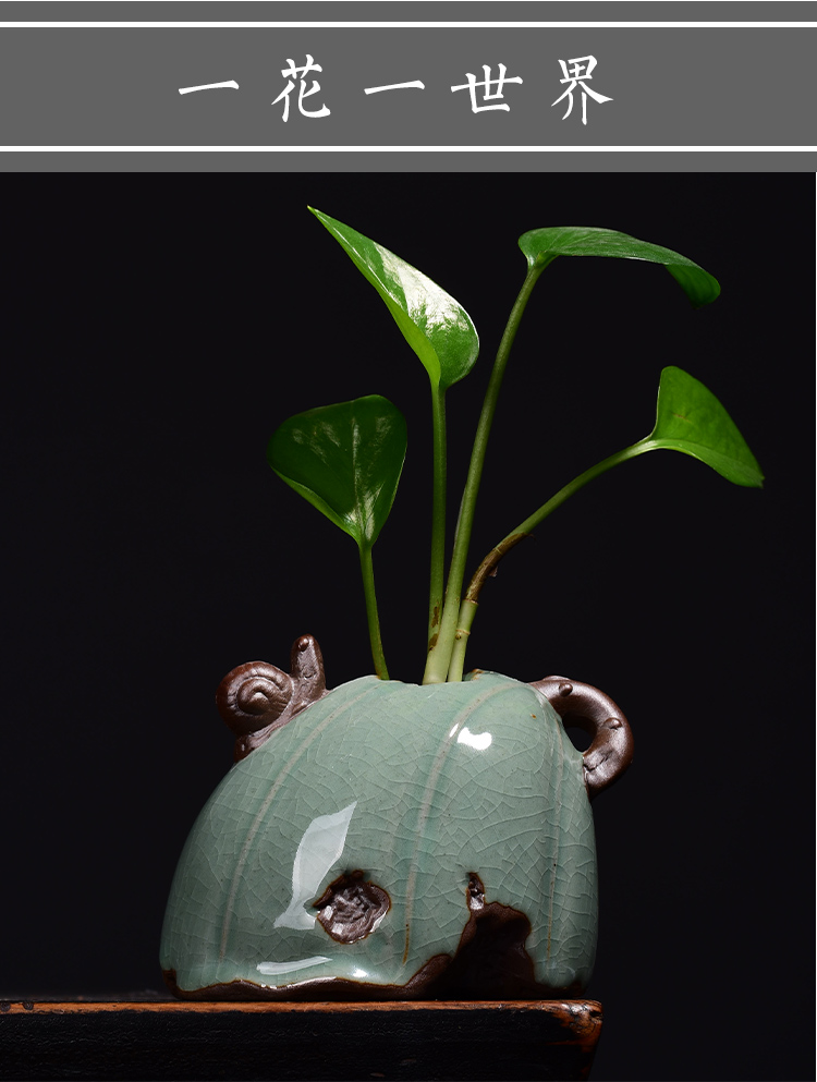 Bình hiện đại nhà sáng tạo phòng khách trang trí hoa trang trí thủ công màu xanh lá cây thủy canh container hoa chèn - Vase / Bồn hoa & Kệ chậu hoa nhỏ